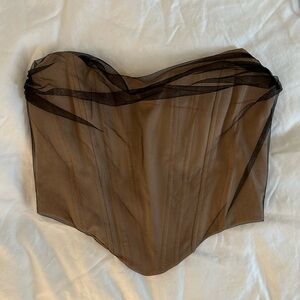 Nude & Black Tulle Corset Top